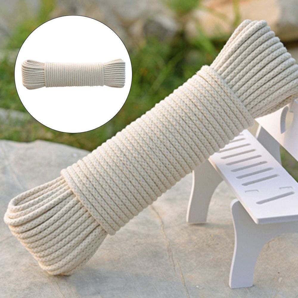 Outdoor Furniture Rope - เชือกฝ้ายแข็งแรงนำกลับมาใช้ใหม่ได้ เชือกตากผ้านุ่ม เชือกผูกสำหรับใช้งานกลางแจ้ง