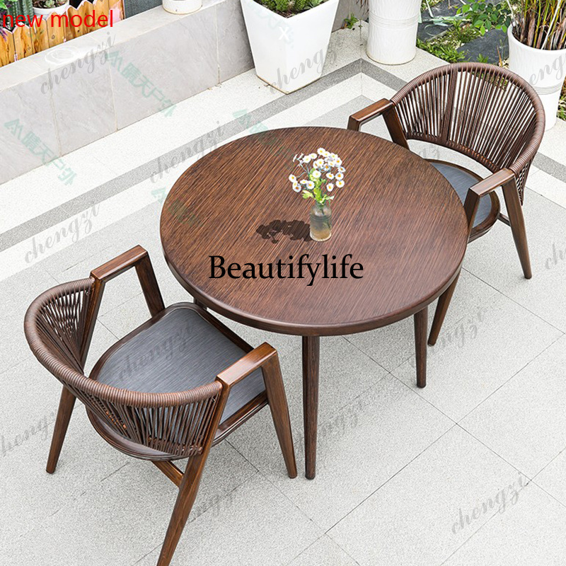 Outdoor Furniture Gazebo - ชุดเฟอร์นิเจอร์ตกแต่งสวนแบบมีเบาะรองนั่ง ชุดเฟอร์นิเจอร์สวนกลางแจ้ง เก้าอี้พักผ่อนสไตล์เรโทร เฟอร์นิเจอร์ระเบียงกลางแจ้ง