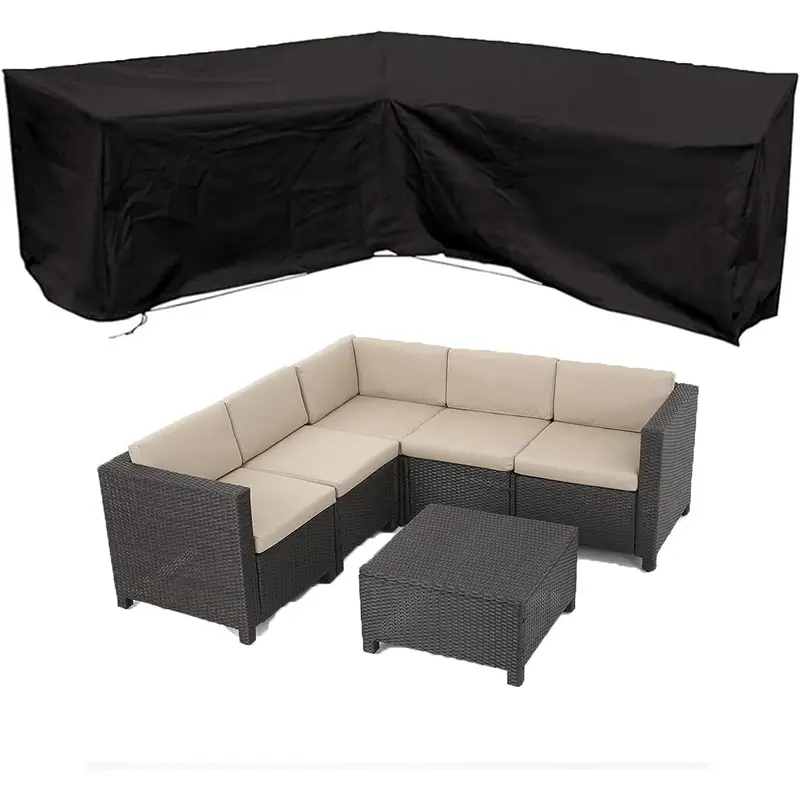 Outdoor Furniture Varnish - ผ้าคลุมโซฟากลางแจ้งรูปตัว L ป้องกันรังสียูวี กันน้ำ กันลม ทนทาน