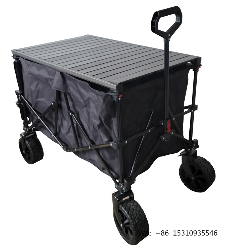 Outdoor Furniture Table - รถเข็นพับได้ ODM พร้อมโต๊ะปรับระดับได้ ความจุ 220 ลิตร