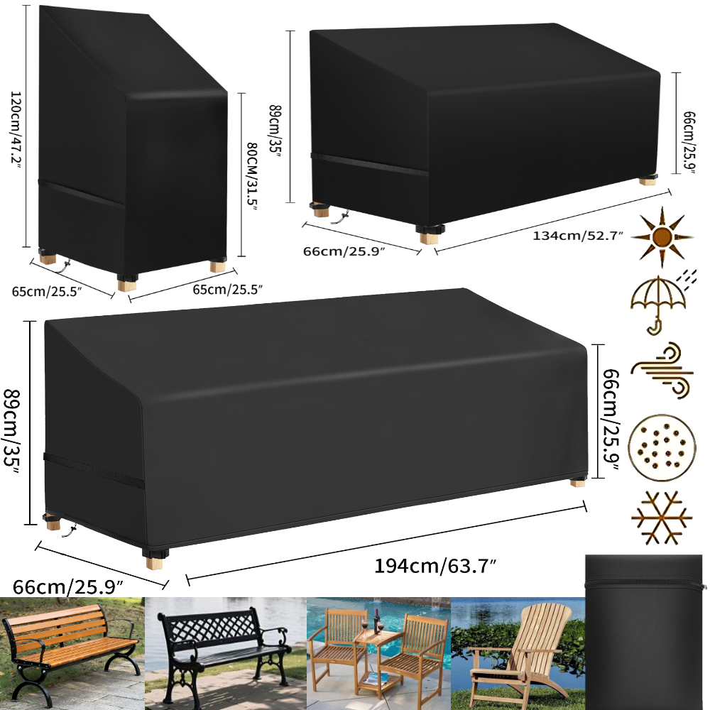 Outdoor Furniture Varnish - ผ้าคลุมเก้าอี้สนามกันน้ำ ป้องกันฝุ่น สำหรับเฟอร์นิเจอร์สวน ปกป้องโซฟากลางแจ้งจากฝนและรังสียูวี สำหรับเก้าอี้พักผ่อน สนามหญ้า
