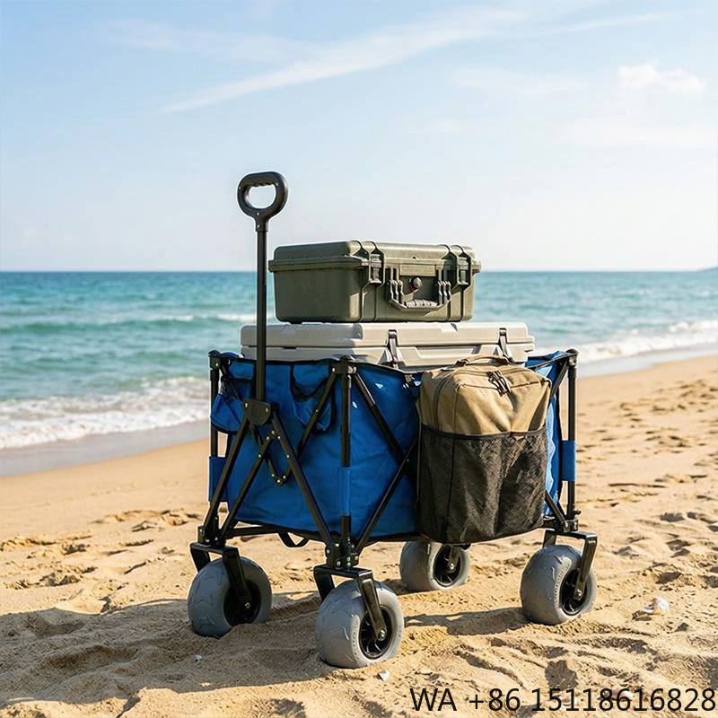 รถเข็นชายหาดโลหะพับได้ ล้อบอลล - Outdoor Furniture Table บทวิจารณ์และราคา