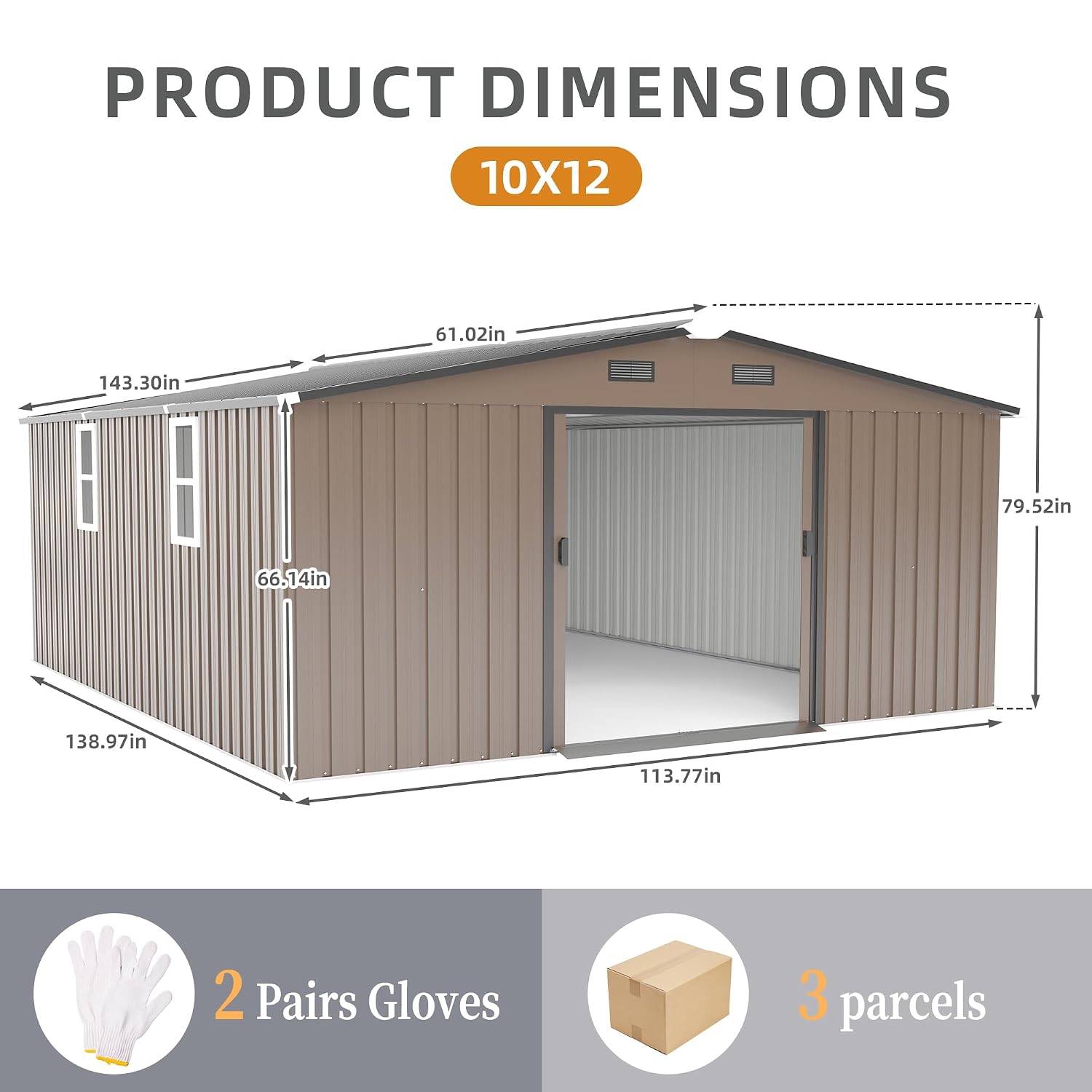 โรงเก็บของกลางแจ้งขนาด 10x12 ฟ - Outdoor Furniture Metal บทวิจารณ์และราคา