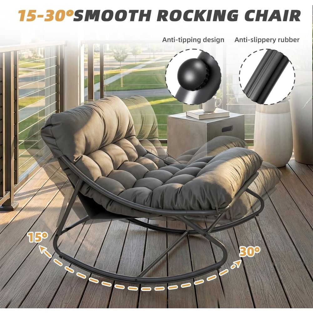 เก้าอี้โยกปาปาซานขนาดใหญ่พร้อม - Outdoor Furniture Without Cushions บทวิจารณ์และราคา