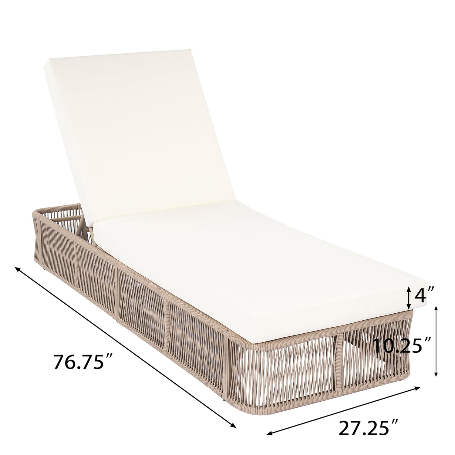 เก้าอี้พักผ่อนเชือกถัก ปรับเอน - Outdoor Furniture Without Cushions บทวิจารณ์และราคา
