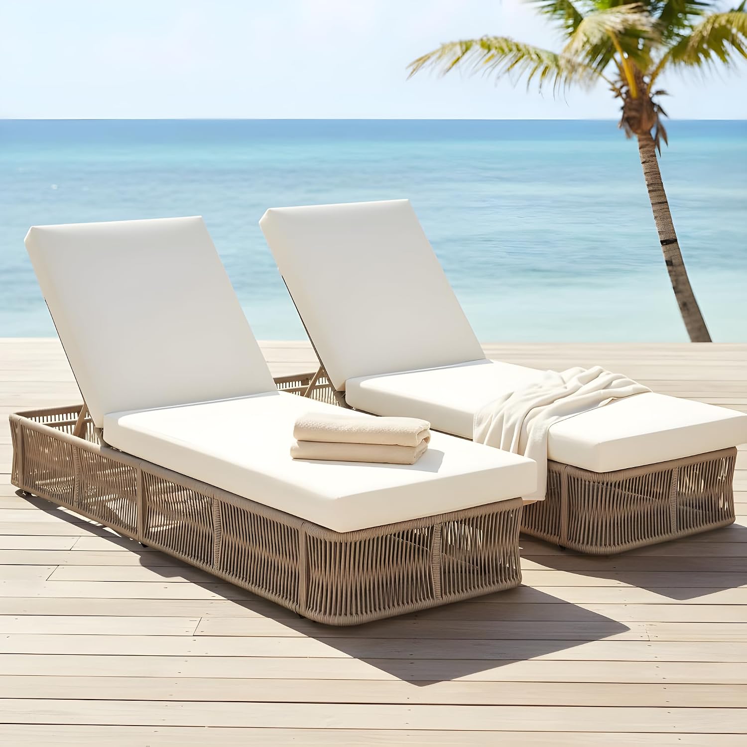เก้าอี้พักผ่อนเชือกถัก ปรับเอน - Outdoor Furniture Without Cushions บทวิจารณ์และราคา