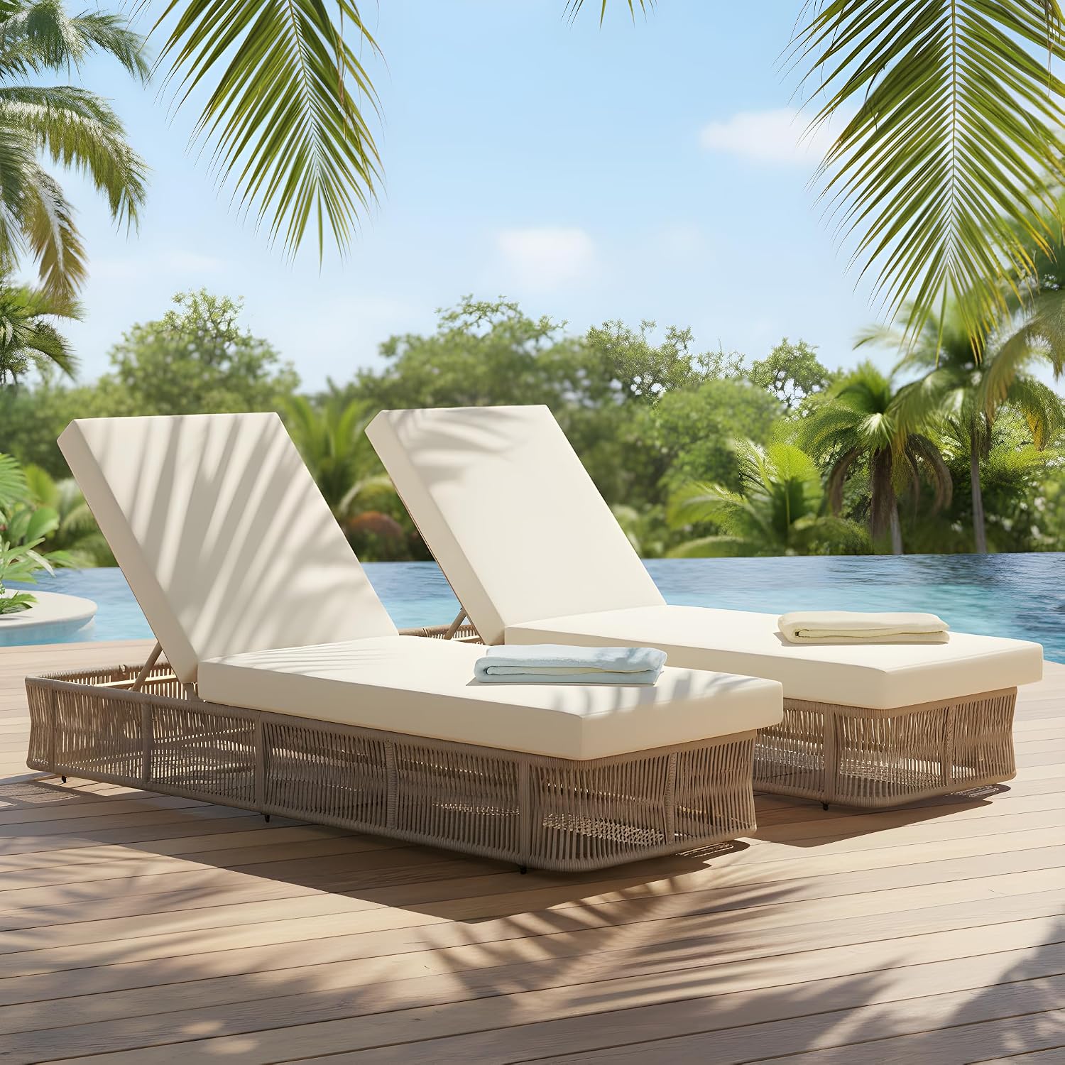 เก้าอี้พักผ่อนเชือกถัก ปรับเอน - Outdoor Furniture Without Cushions บทวิจารณ์และราคา