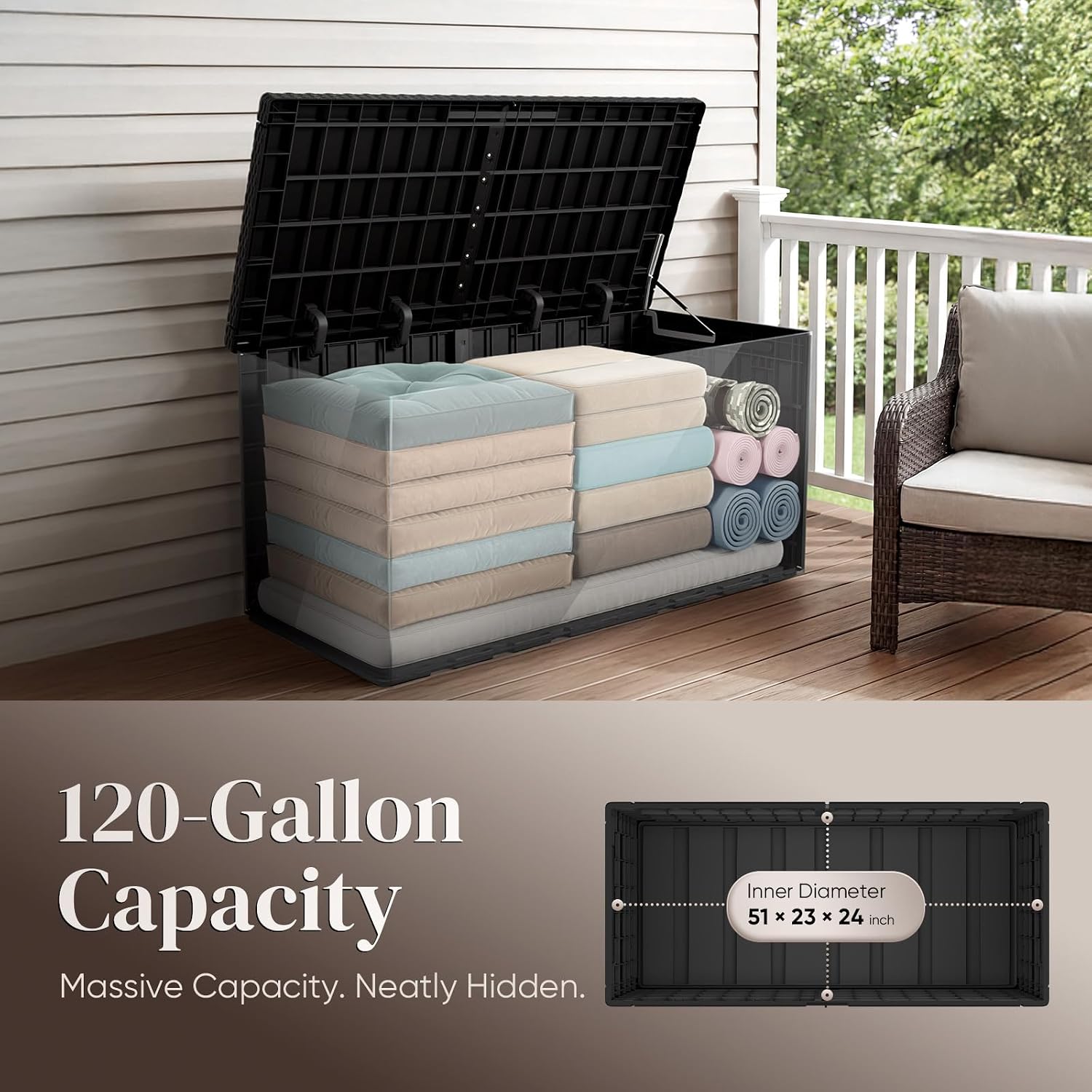 กล่องเก็บของกลางแจ้งขนาดใหญ่ 1 - Outdoor Furniture Weatherproof บทวิจารณ์และราคา