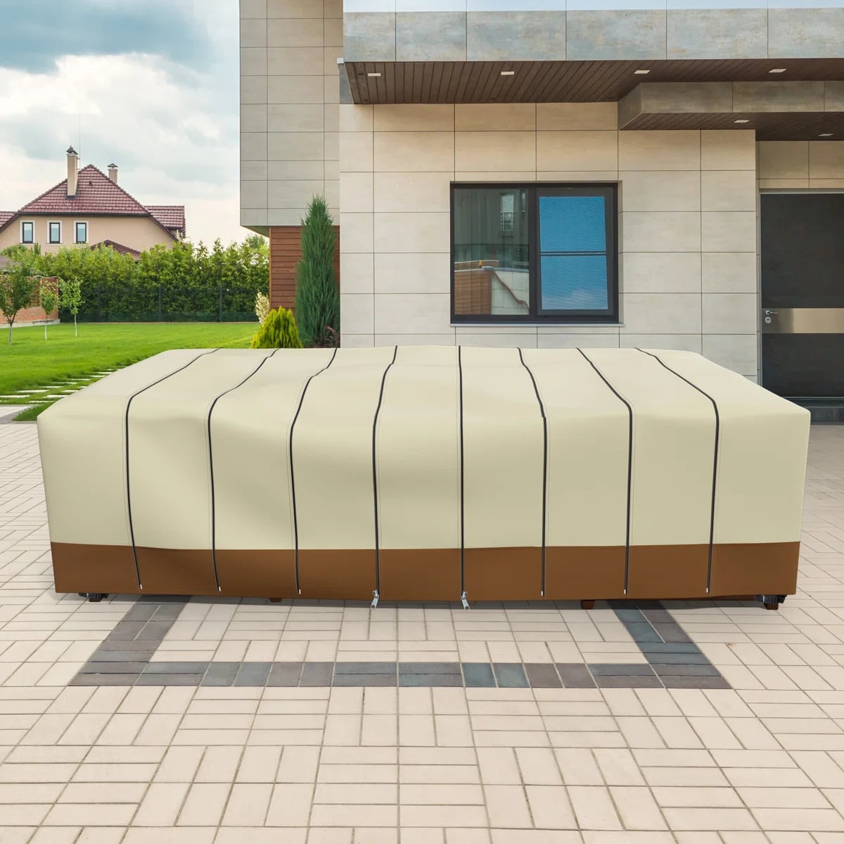ผ้าคลุมโซฟาเข้ามุมกลางแจ้งกันน - Outdoor Furniture Table บทวิจารณ์และราคา