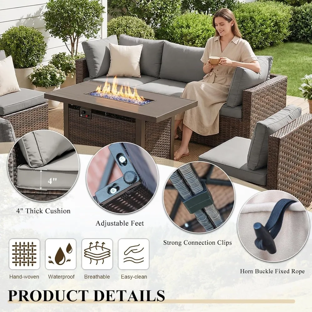 ชุดเฟอร์นิเจอร์สำหรับพื้นที่กล - Outdoor Furniture Fire Pit Set บทวิจารณ์และราคา