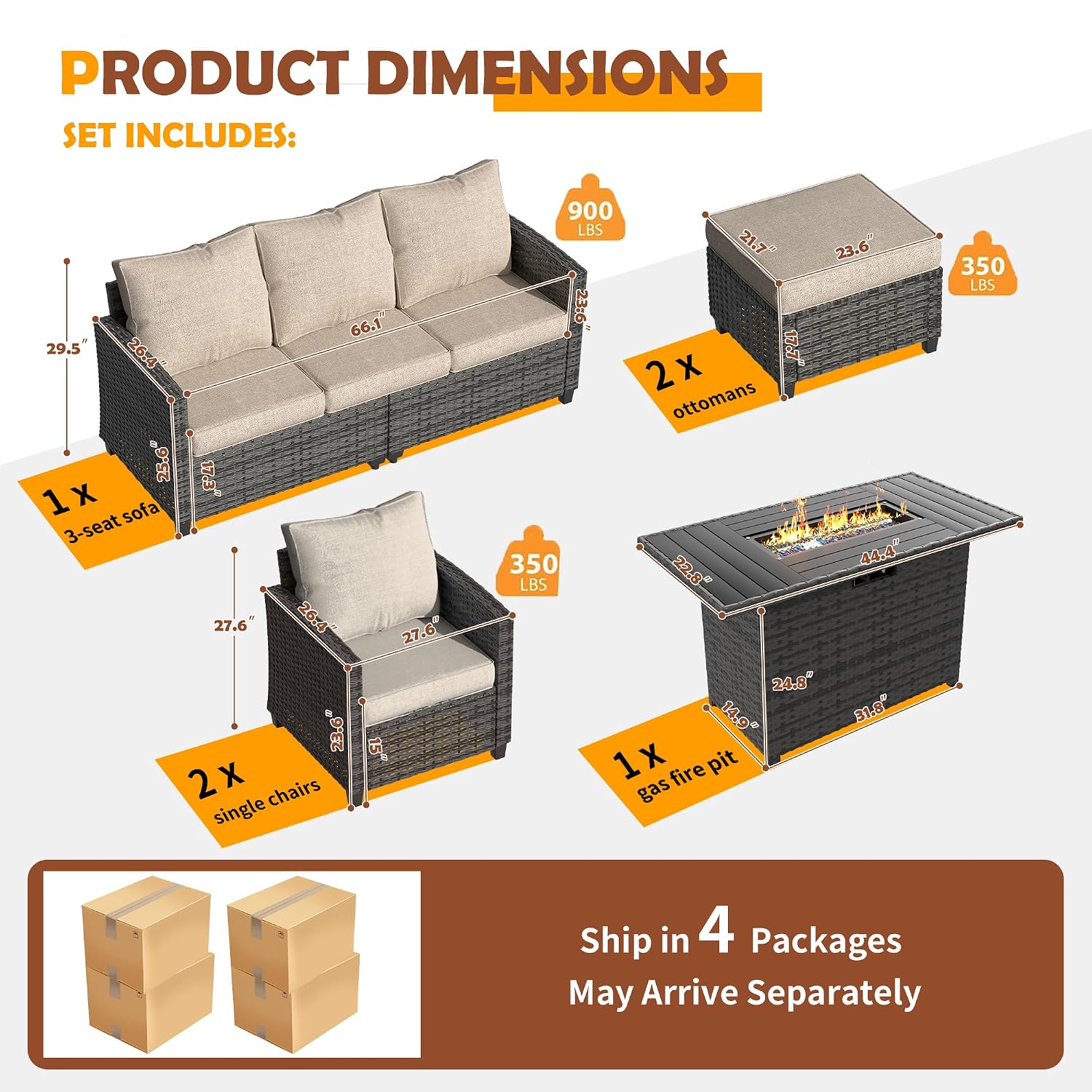 ชุดเฟอร์นิเจอร์ลานกลางแจ้งพร้อ - Outdoor Furniture Fire Pit Set บทวิจารณ์และราคา