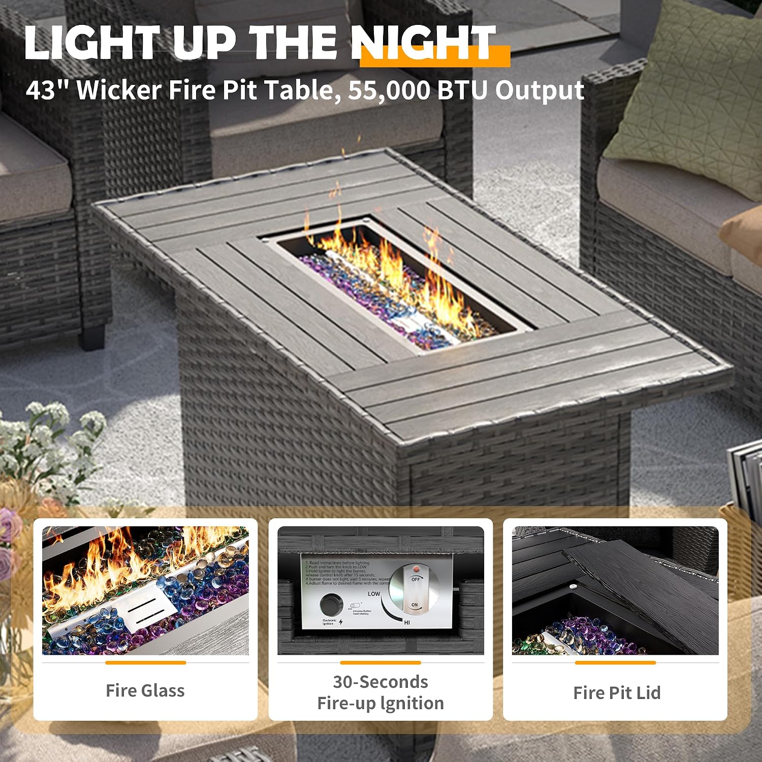 ชุดเฟอร์นิเจอร์ลานกลางแจ้งพร้อ - Outdoor Furniture Fire Pit Set บทวิจารณ์และราคา