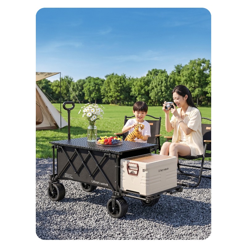 รถเข็นแคมป์ปิ้งพับได้ รถเข็นอเ - Outdoor Furniture Metal บทวิจารณ์และราคา