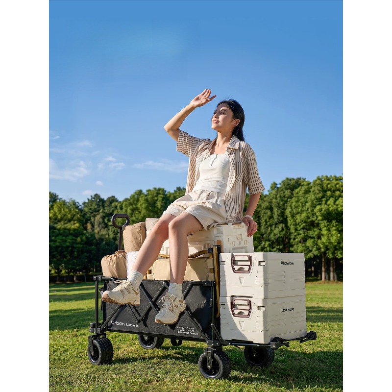 รถเข็นแคมป์ปิ้งพับได้ รถเข็นอเ - Outdoor Furniture Metal บทวิจารณ์และราคา