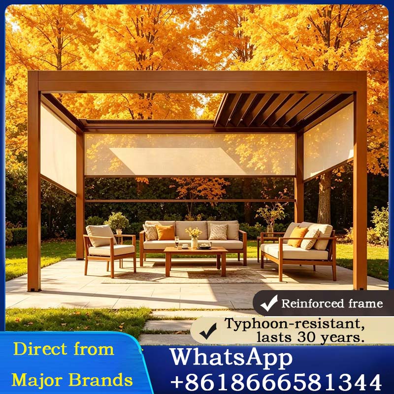 ระบบเพอร์โกลาอะลูมิเนียมปรับแต - Outdoor Furniture Gazebo บทวิจารณ์และราคา