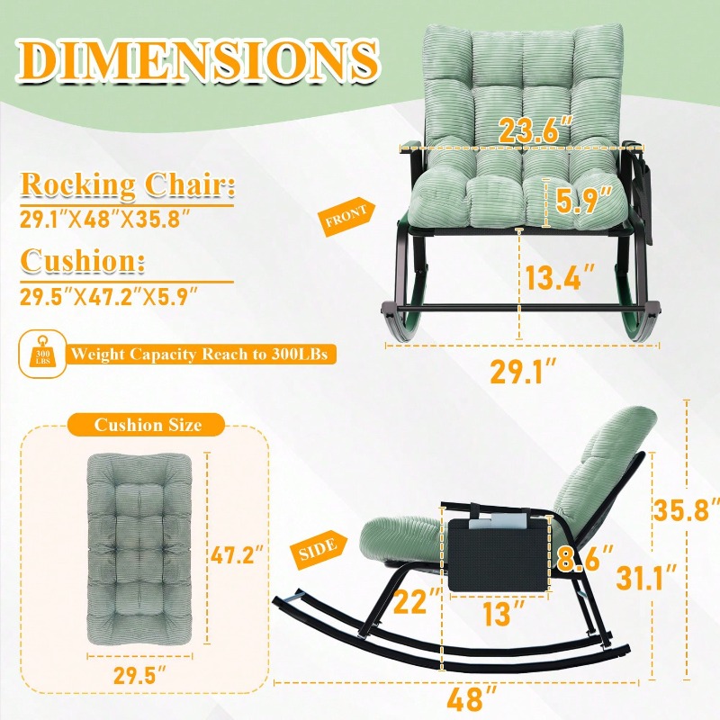 เก้าอี้โยกบุนวมพร้อมช่องเก็บขอ - Outdoor Furniture Without Cushions บทวิจารณ์และราคา