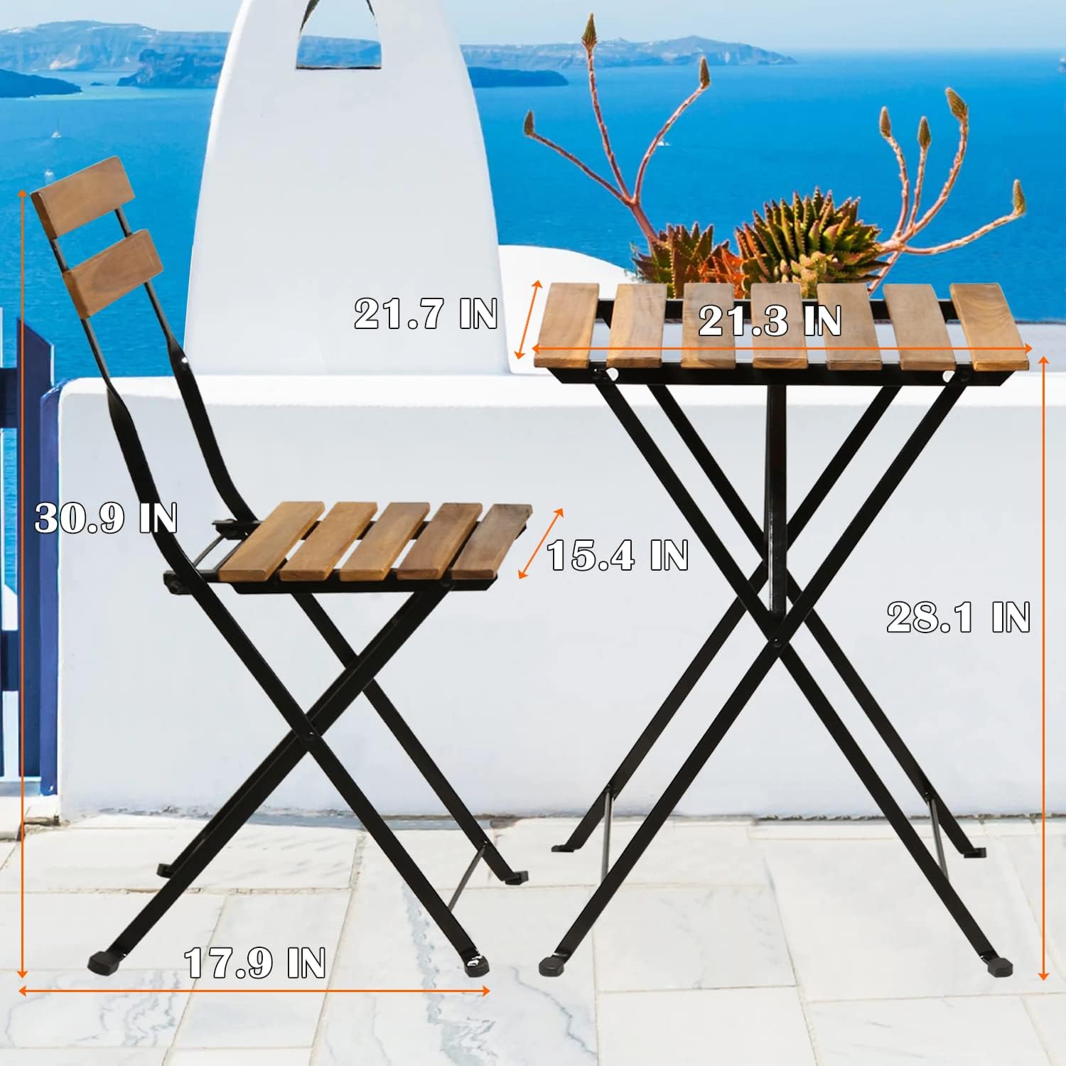 ชุดโต๊ะบิสโทรพับได้ 3 ชิ้น ทำจ - Outdoor Furniture Table บทวิจารณ์และราคา