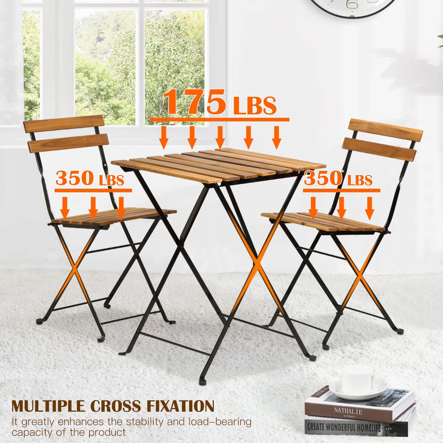 ชุดโต๊ะบิสโทรพับได้ 3 ชิ้น ทำจ - Outdoor Furniture Table บทวิจารณ์และราคา