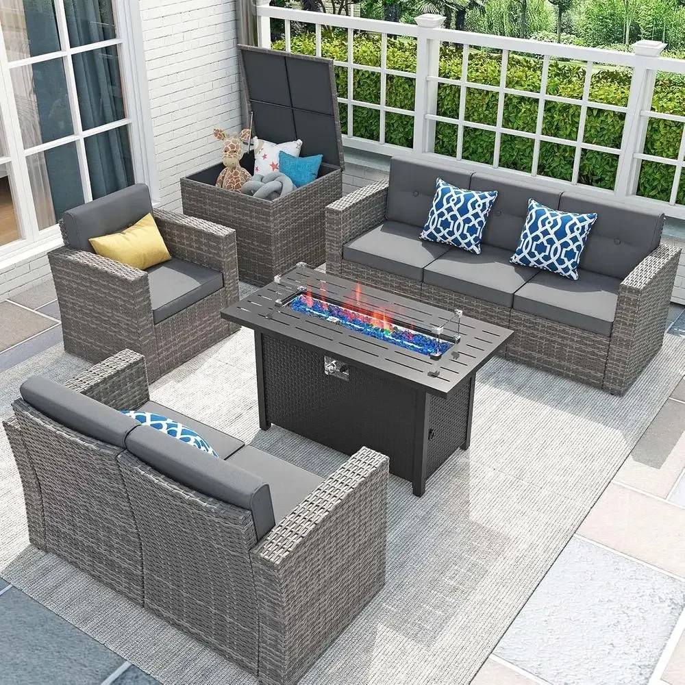 ชุดเฟอร์นิเจอร์ลานบ้าน 8 ชิ้น  - Outdoor Furniture Fire Pit Set บทวิจารณ์และราคา