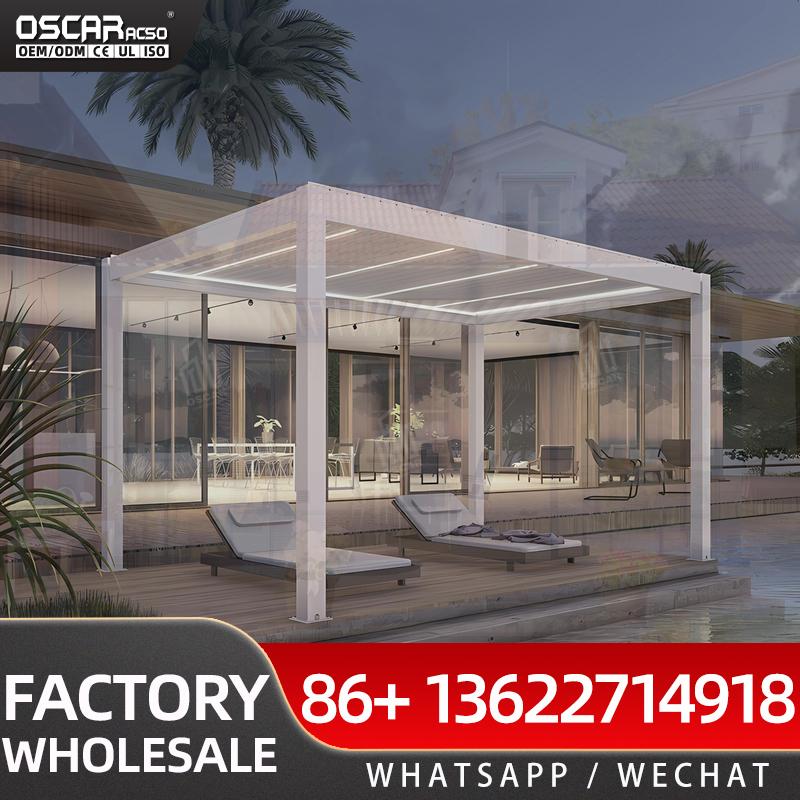 หลังคาเพอร์โกลาระแนงแบบคงที่ ร - Outdoor Furniture Gazebo บทวิจารณ์และราคา