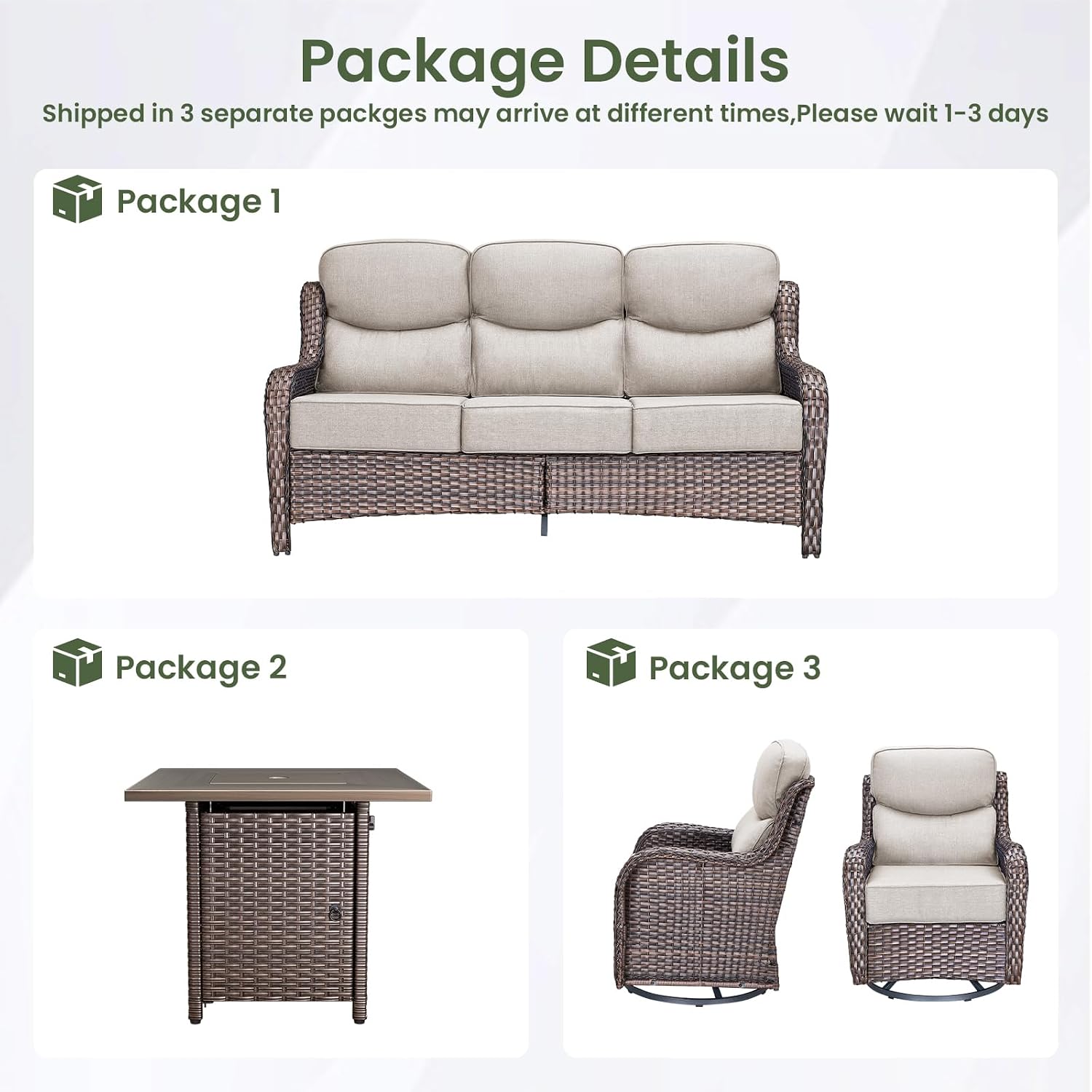 ชุดเฟอร์นิเจอร์สำหรับพื้นที่พั - Outdoor Furniture Fire Pit Set บทวิจารณ์และราคา