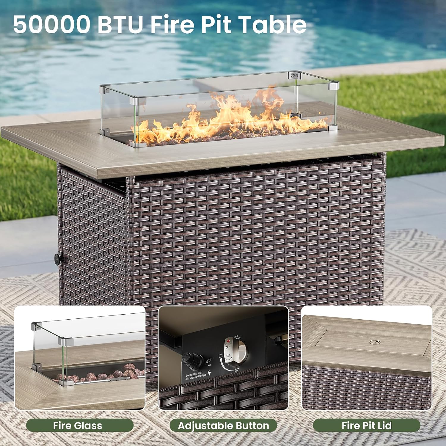 ชุดเฟอร์นิเจอร์สำหรับพื้นที่พั - Outdoor Furniture Fire Pit Set บทวิจารณ์และราคา