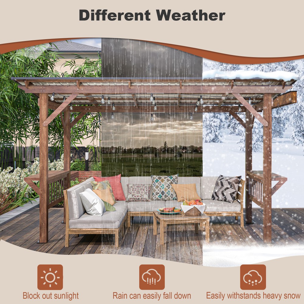 ศาลาไม้สไตล์โมเดิร์นขนาด 13' x - Outdoor Furniture Gazebo บทวิจารณ์และราคา