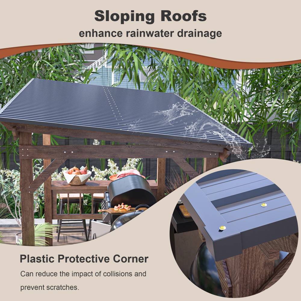 ศาลาไม้สไตล์โมเดิร์นขนาด 13' x - Outdoor Furniture Gazebo บทวิจารณ์และราคา