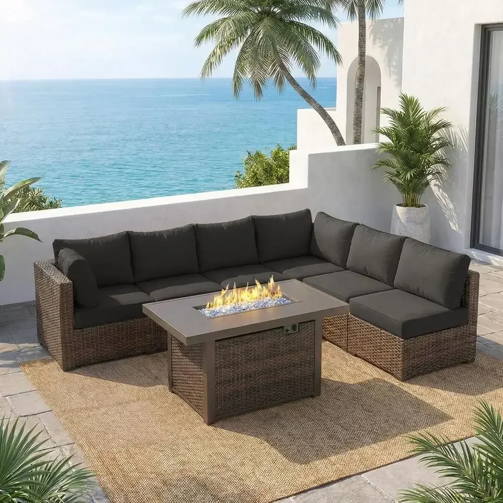 ชุดเฟอร์นิเจอร์ลานกลางแจ้ง 7 ช - Outdoor Furniture Fire Pit Set บทวิจารณ์และราคา