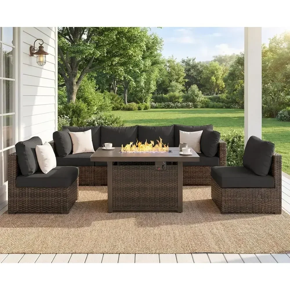 ชุดเฟอร์นิเจอร์ลานกลางแจ้ง 7 ช - Outdoor Furniture Fire Pit Set บทวิจารณ์และราคา